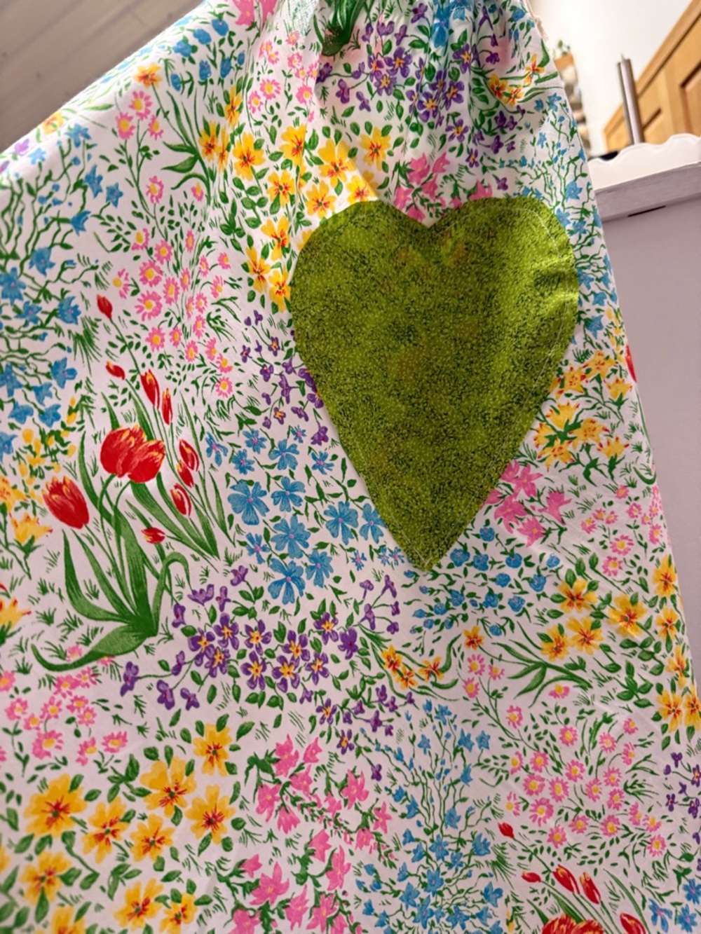 Flowered Halter Top With Green Heart